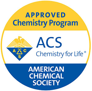 An American Chemical Society seal acknowledging an approved chemistry program.