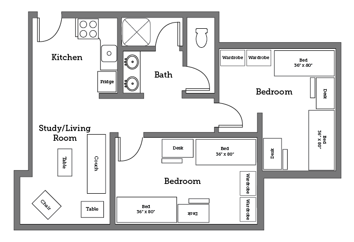 Christopher Newport University James River Hall floor plan.