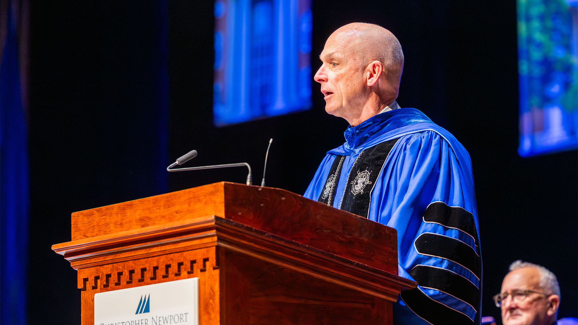 CNU President Bill Kelly speaks at 2025 Honors Convocation.