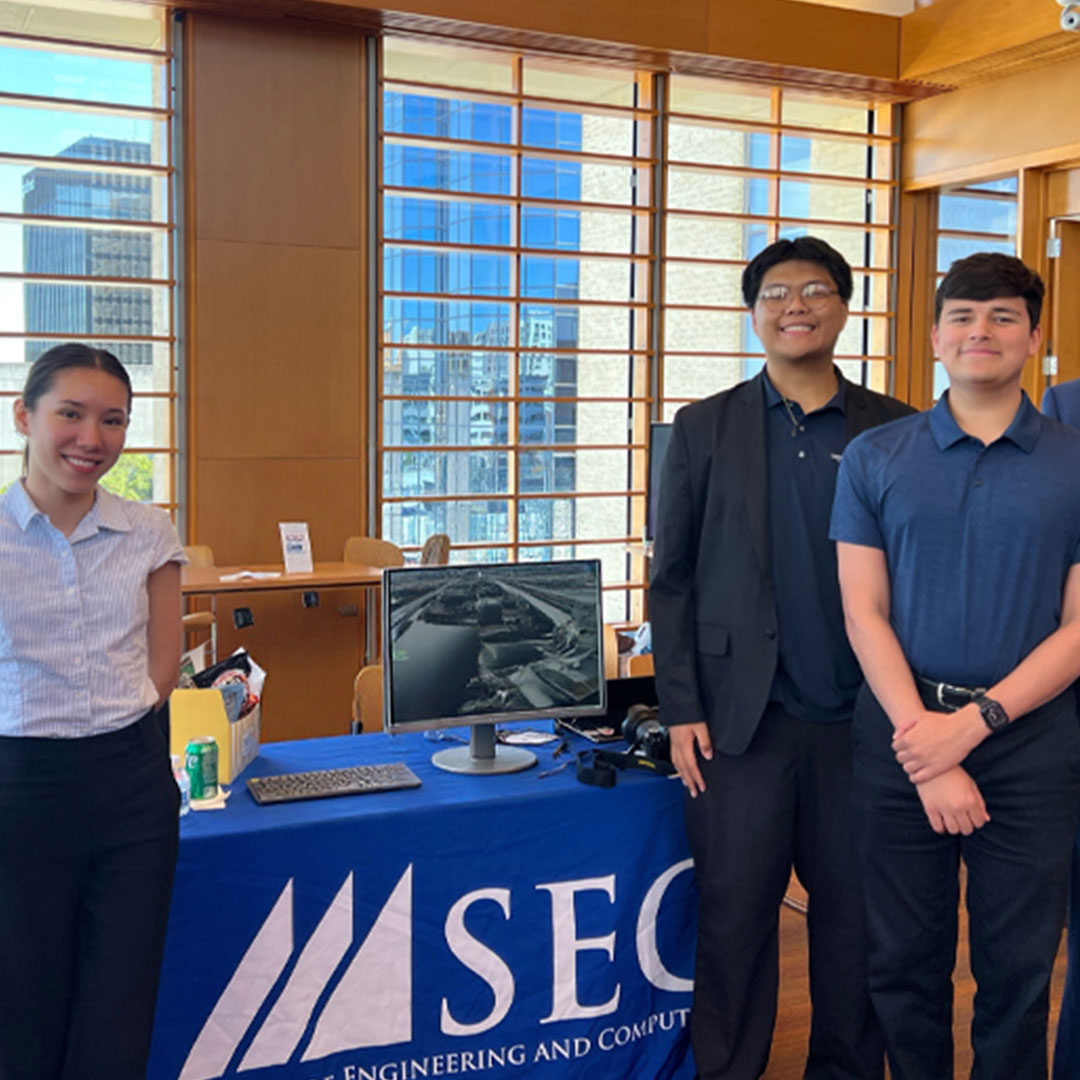 Pictured from left to right, Adeline Chen, Jerome Dizon, and Ryan Schatzberg.