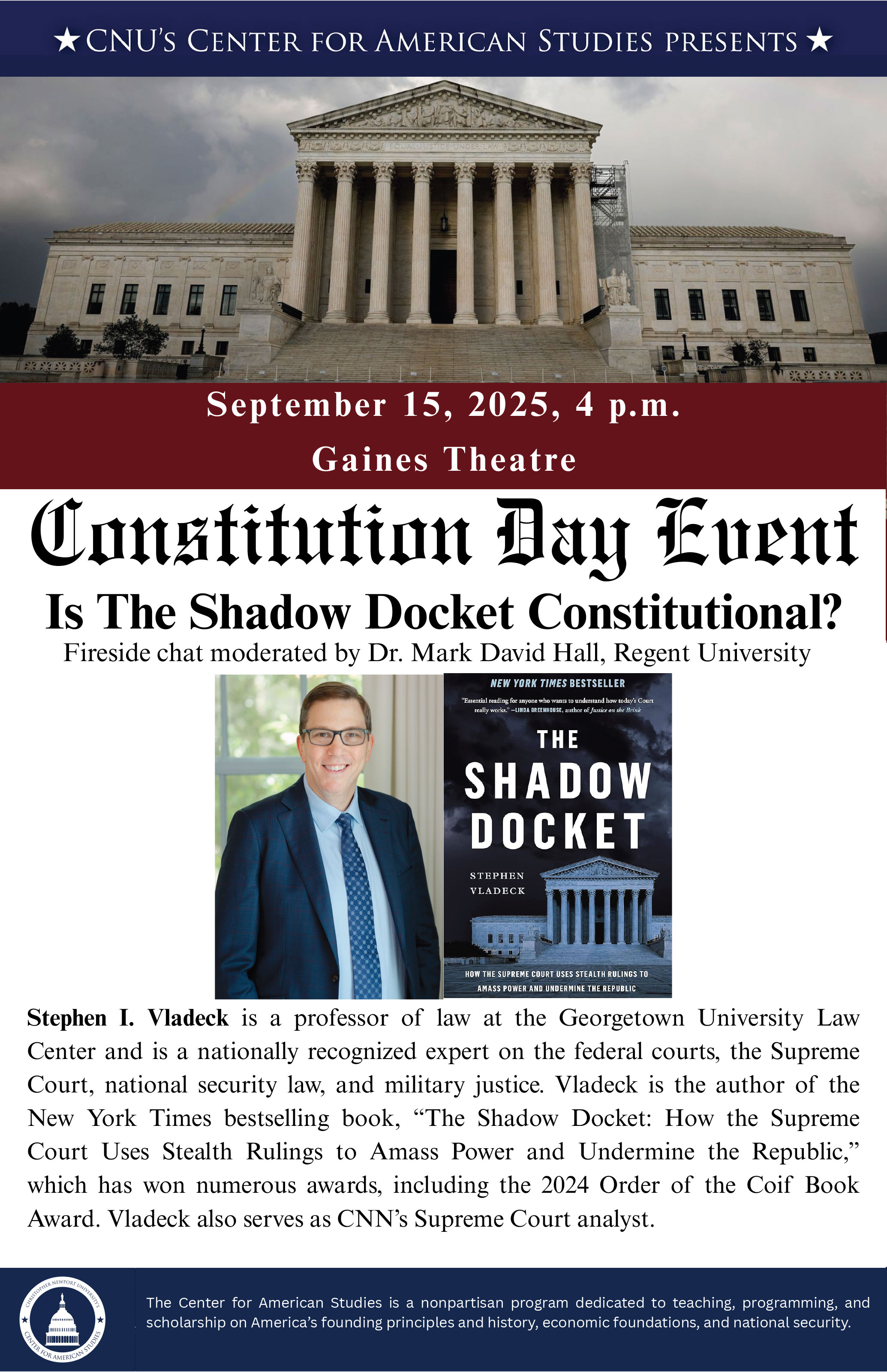 Center for American Studies Constitution Day Poster